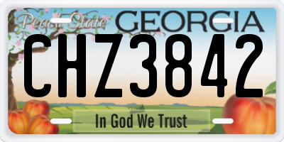 GA license plate CHZ3842