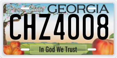 GA license plate CHZ4008