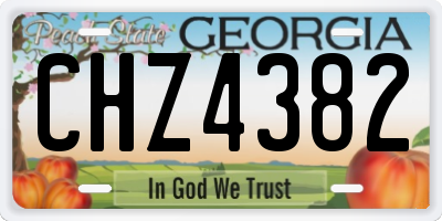 GA license plate CHZ4382