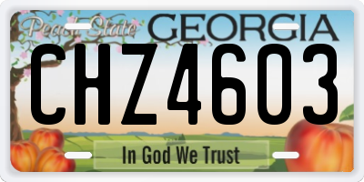 GA license plate CHZ4603