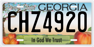 GA license plate CHZ4920