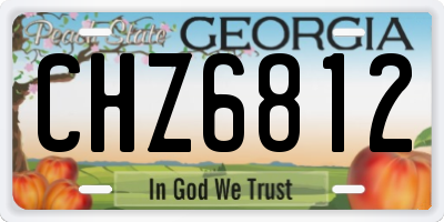 GA license plate CHZ6812