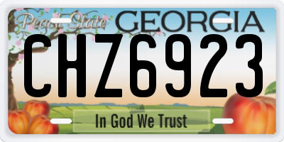 GA license plate CHZ6923