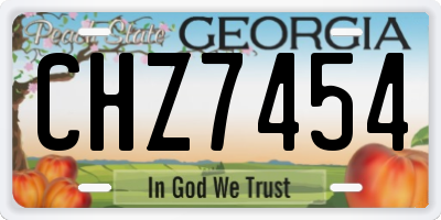 GA license plate CHZ7454