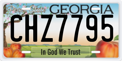 GA license plate CHZ7795