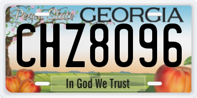 GA license plate CHZ8096