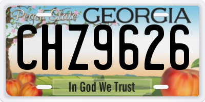 GA license plate CHZ9626