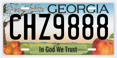 GA license plate CHZ9888