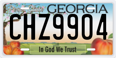 GA license plate CHZ9904