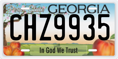GA license plate CHZ9935