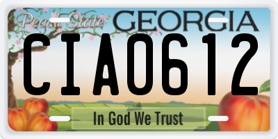 GA license plate CIA0612