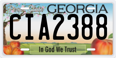 GA license plate CIA2388
