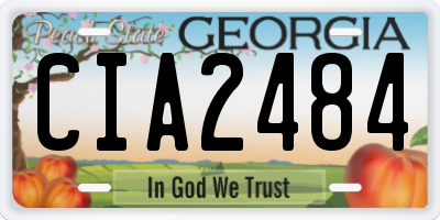 GA license plate CIA2484