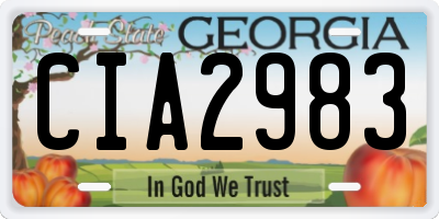 GA license plate CIA2983