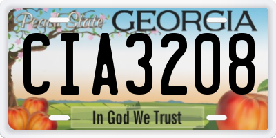 GA license plate CIA3208