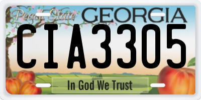 GA license plate CIA3305