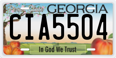 GA license plate CIA5504