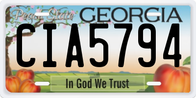 GA license plate CIA5794