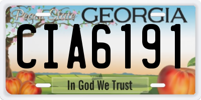 GA license plate CIA6191