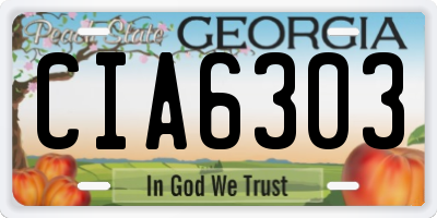 GA license plate CIA6303