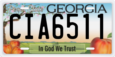 GA license plate CIA6511