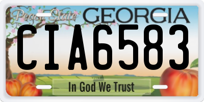 GA license plate CIA6583