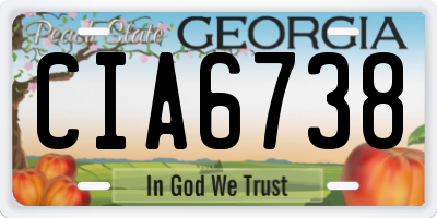 GA license plate CIA6738