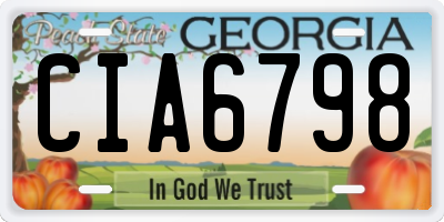 GA license plate CIA6798