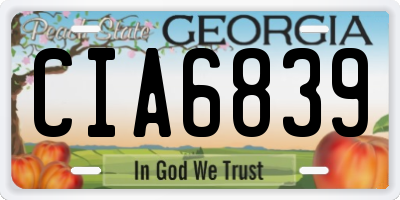 GA license plate CIA6839