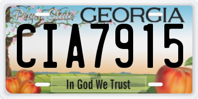GA license plate CIA7915