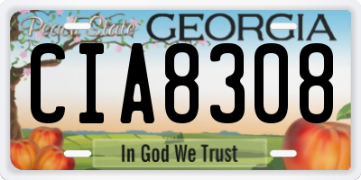GA license plate CIA8308