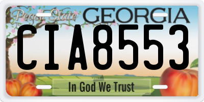GA license plate CIA8553