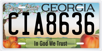 GA license plate CIA8636