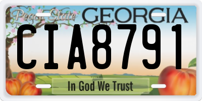 GA license plate CIA8791