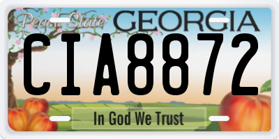 GA license plate CIA8872