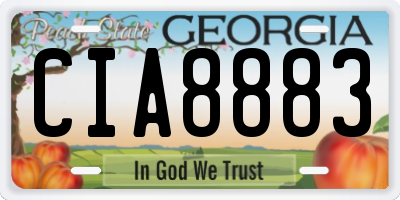 GA license plate CIA8883