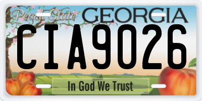GA license plate CIA9026