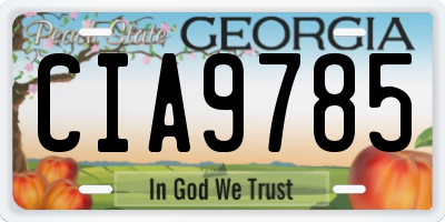 GA license plate CIA9785