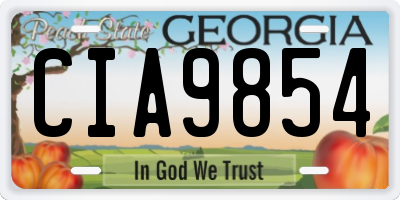 GA license plate CIA9854