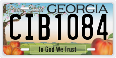 GA license plate CIB1084