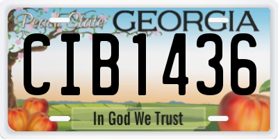 GA license plate CIB1436