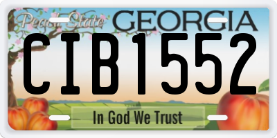 GA license plate CIB1552