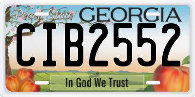 GA license plate CIB2552