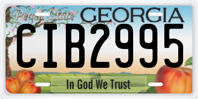 GA license plate CIB2995