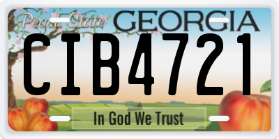 GA license plate CIB4721