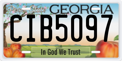 GA license plate CIB5097
