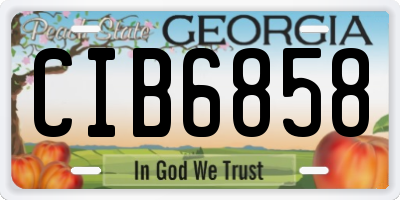 GA license plate CIB6858