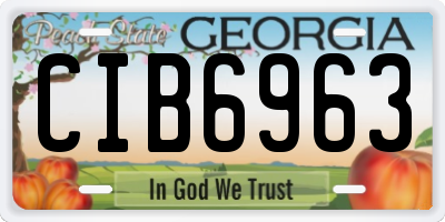 GA license plate CIB6963