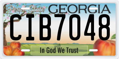 GA license plate CIB7048