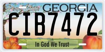 GA license plate CIB7472